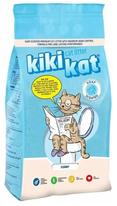 Бент. наполнитель д/кош.туал.KikiKat супер-белый комкующийся комкующийся 5 л.