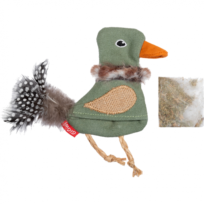 85018 Игрушка для кошек Птичка с кошачьей мятой 14 см, серия CATCH & SCRATCH ECO, GiGwi