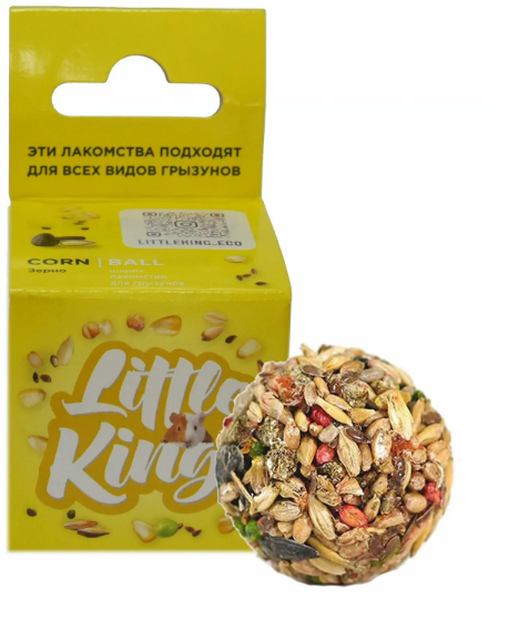 Little King лакомство зерновой шарик 25г (желтый)