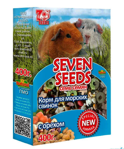 Корм Seven seeds для МОРСКИХ СВИНОК с Орехами  400 г.