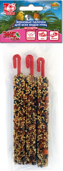 Эконом палочки д/птиц орех,абрикос 3шт/уп