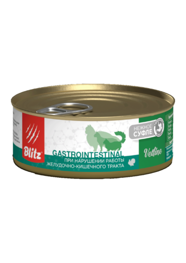 BLITZ Cat Vetline Gastrointestinal Паштет с индейкой д/кошек 100гр