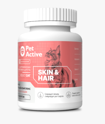 ЛАКОМСТВО PETACTIVE ДЛЯ ВЗР КОШЕК ЗДОРОВАЯ КОЖА И КРАСИВАЯ ШЕРСТЬ 50г