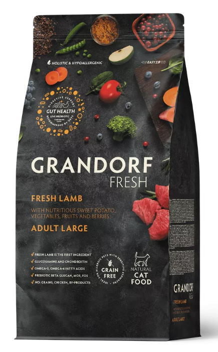 NEW GRANDORF Fresh Cat LARGE Lamb&Sweet Potato (Свежее мясо ягненка с бататом для крупных кошек) 2кг