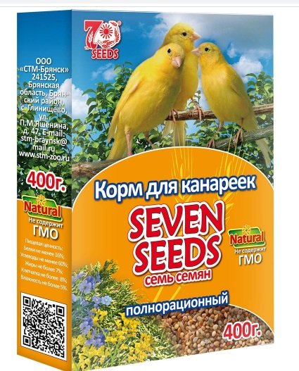 Корм Seven Seeds для канареек полнорационный 400 г.