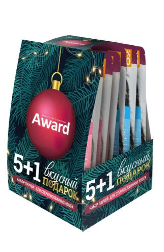 AWARD набор влажных кормов для кошек 5+1