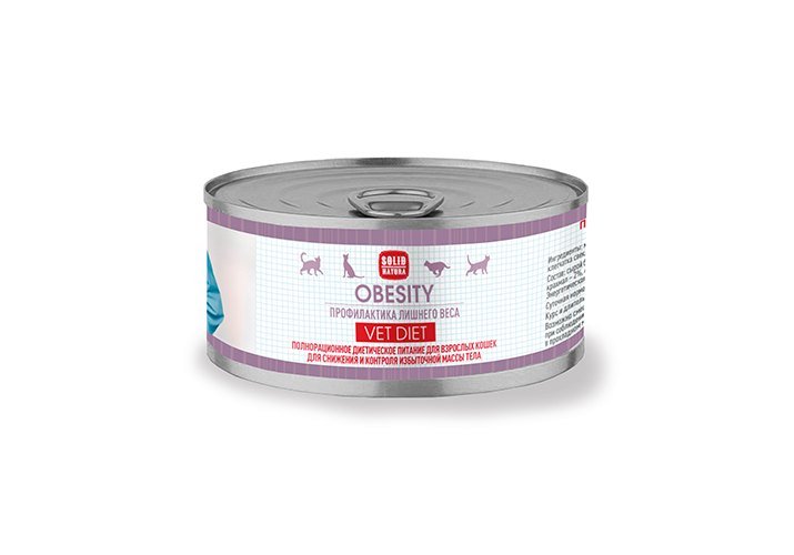 Solid Natura VET Obesity корм диетический для кошек влажный 0,1 кг