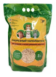 Кукурузный наполнитель ЭКОлайн "Золотой Кот" 3 л