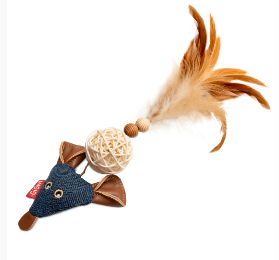 Игрушка для кошек Мышка с плетеным шариком 14 см Catch&Scratch ECO