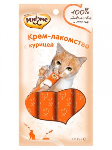 Крем-лакомство Мнямс для кошек с курицей 15 г