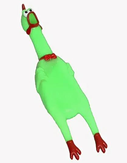 Игрушка пищащая "Задумчивая курица ХL"  для собак, 41 см, ярко-зеленая 6913870