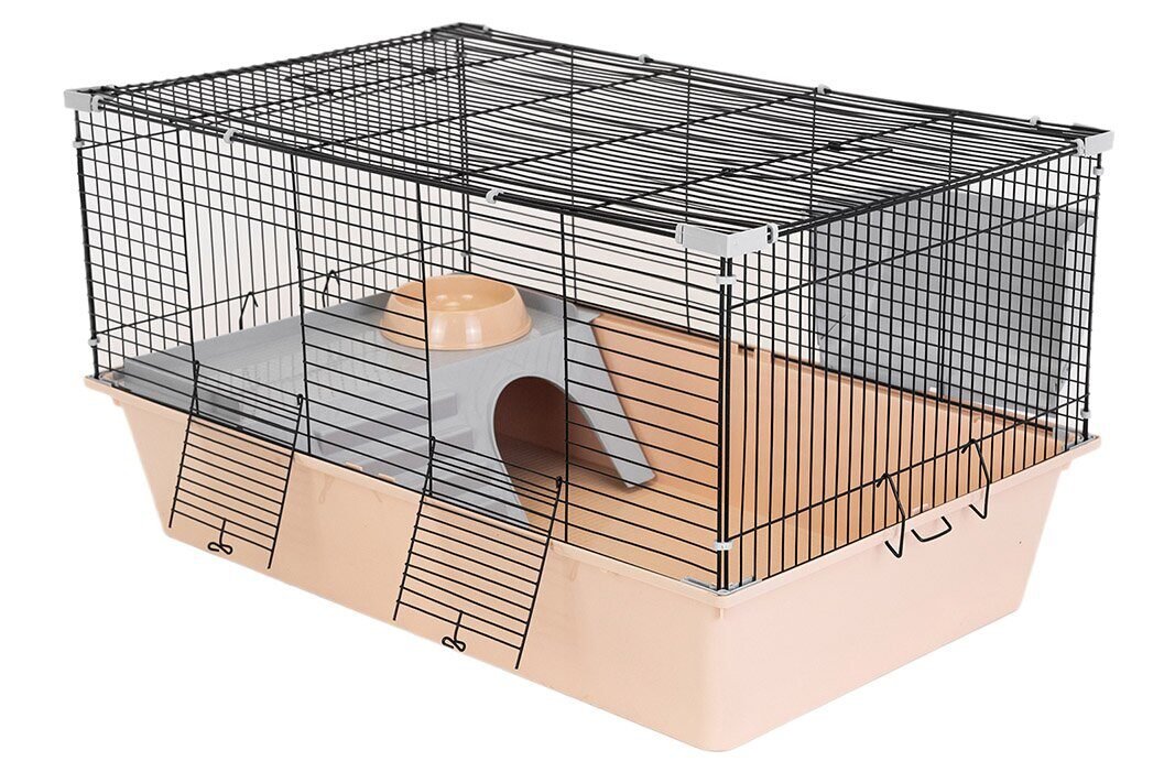Дарэленд Клетка ШУША-1 для грызунов разборная 1 этаж, шаг прута 13мм, 78*48*h41 (укомплект.) беж-чер