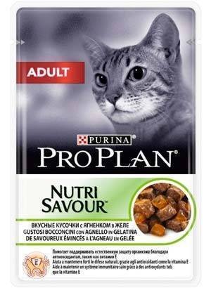 PRO PLAN для взрослых кошек с ягненком в желе 85 г