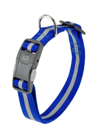 Ошейник CLUB REFLEX C20/56 синий, со светоотражающей полоской