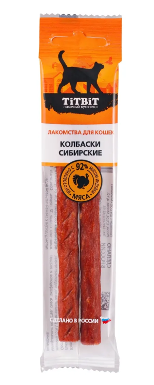ЛАКОМСТВО "TITBIT" КОЛБАСКИ СИБИРСКИЕ Д/КОШЕК ЗОЛОТАЯ КОЛЛЕКЦИЯ 021712