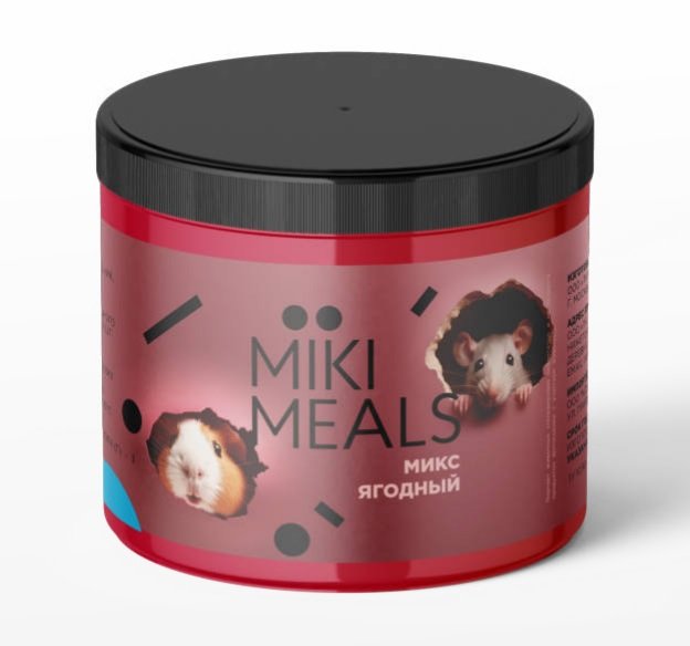 Микимилс (Mikimeals) 0,15кг Ягодный микс для грызунов, банка