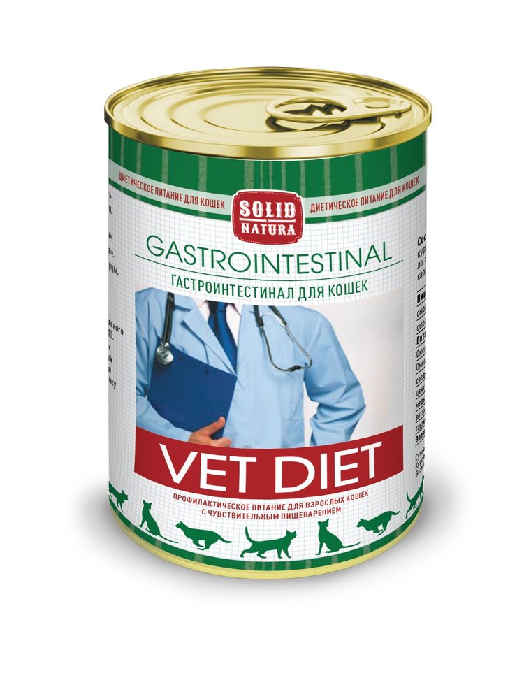 Solid Natura VET Gastrointestinal диета для кошек влажный 340 гр