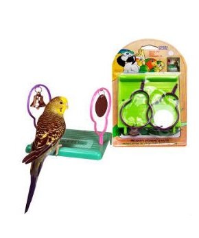 РР ИГРОВАЯ ПЛОЩАДКА Д/ПТИЦ С КОЛОКОЛЬЧИКОМ И ЗЕРКАЛОМ ВА539 11х11х11см