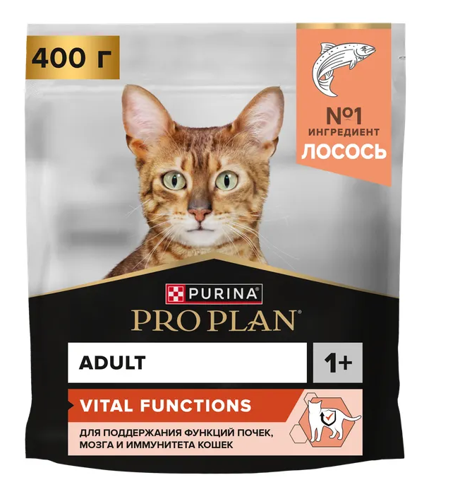 PRO PLAN для взрослых кошек с лососем 400г