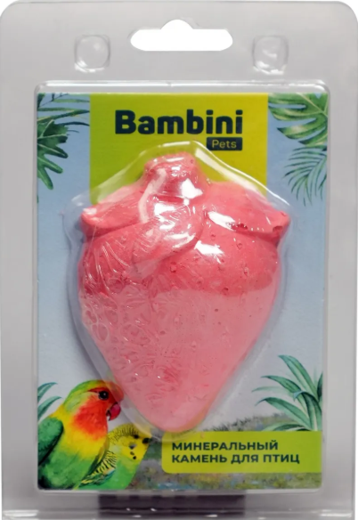 Минеральный камень Bambini Pets для птиц "Клубничка"