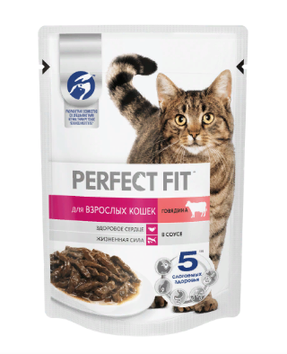 Перфект Фит для кошек с говядиной 85г.