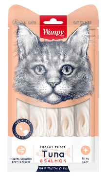 Wanpy Cat Лакомство для кошек «нежное пюре» из тунца и треской 70 г
