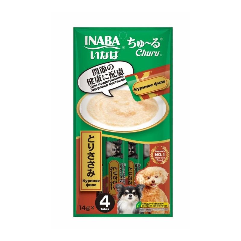 INABA Лакомство-пюре для собак Churu Куриное филе для здоровья суставов 14г