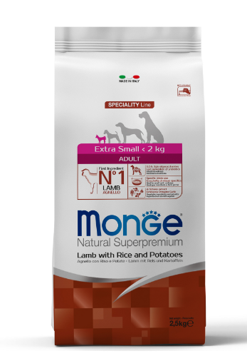 Monge Dog Speciality Extra Small корм для взрослых собак миниат пород ягненок с рисом и картоф 2,5 к