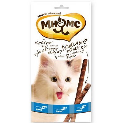 Лакомство Мнямс лакомые палочки 13,5 см для кошек с форелью и лососем 3х5 г