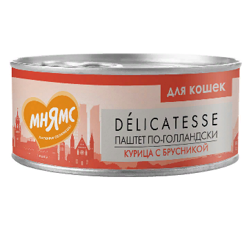 Влажный корм Мнямс Курица с брусникой для кошек "Паштет по-голландски" 100 г