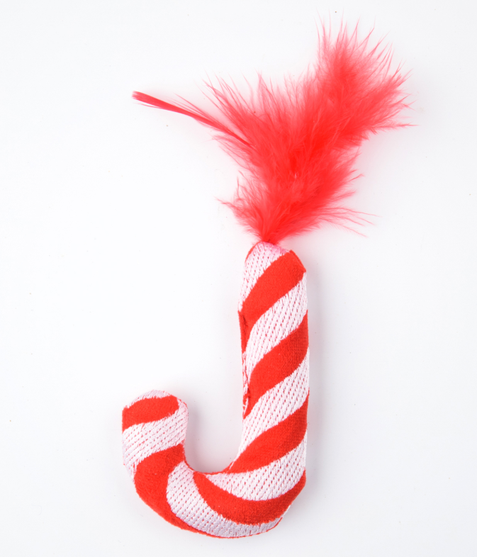 Игрушка Mr.Kranch для кошек "Леденец" с кошачьей мятой, 9*3 см красный