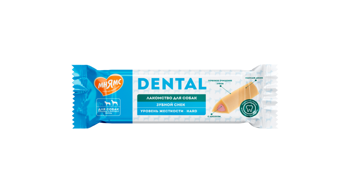 Лакомство Мнямс DENTAL для собак "Зубной снек" с лососем 85г
