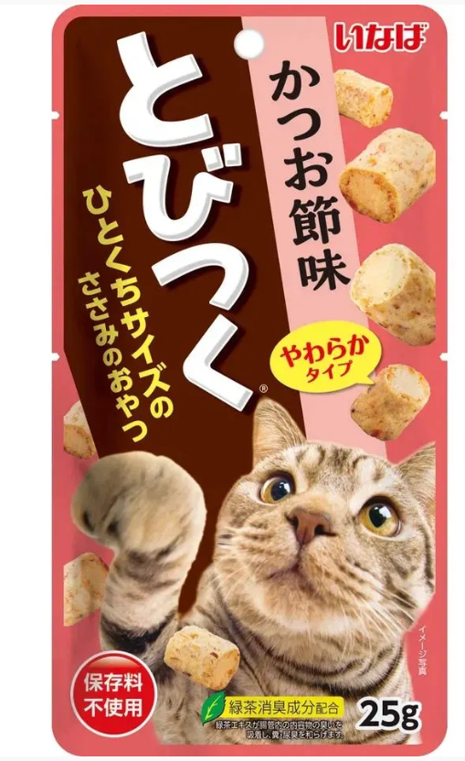 INABA Tobitsuku лакомство запеченное для кошек со вкусом кацуобуси 25г