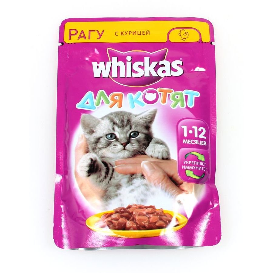 Вискас для котят рагу курица 85г.