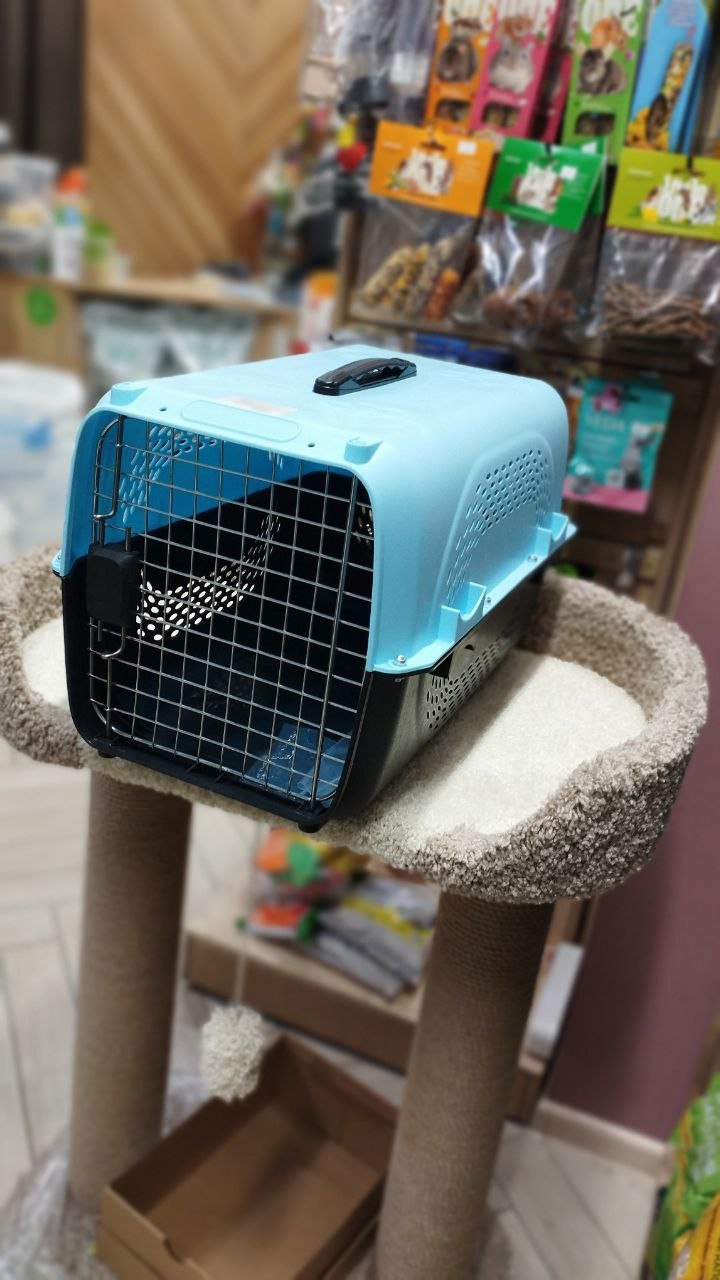 Авиа переноска для домашних животных "Чистый котик" 48,5*32*30 см голубой