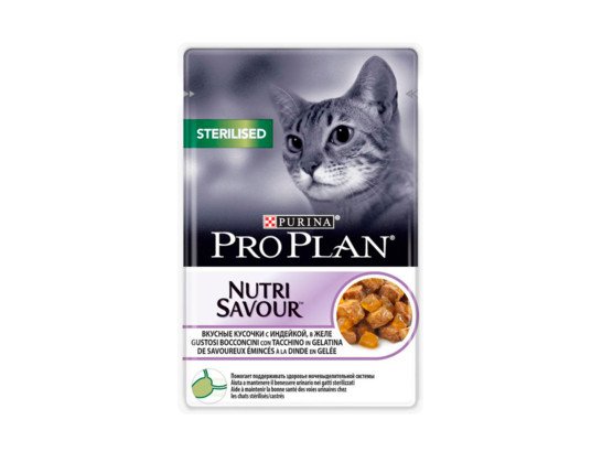 PRO PLAN для стерилизованных кошек с индейкой в желе 85г