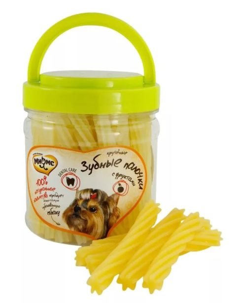 Мнямс лакомство для собак крученые зубные палочки с фруктами 340 г (27002) 1/50