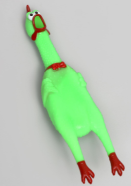 Игрушка пищащая "Задумчивая курица"малая для собак, 28 см, ярко-зеленая 6244391