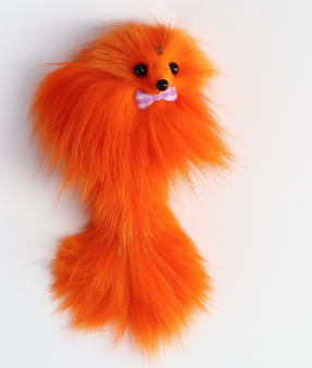 Мышь из натрурального меха до 11см с хвостом ораньжевая 7475854