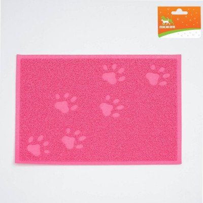 Коврик для туалета животных "Следы", 40 х 30 см, микс цветов   4675836