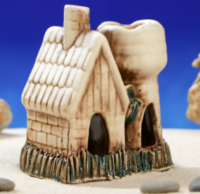 Аквадекор-грот для аквариума С262 "Дом с башней" 1086130