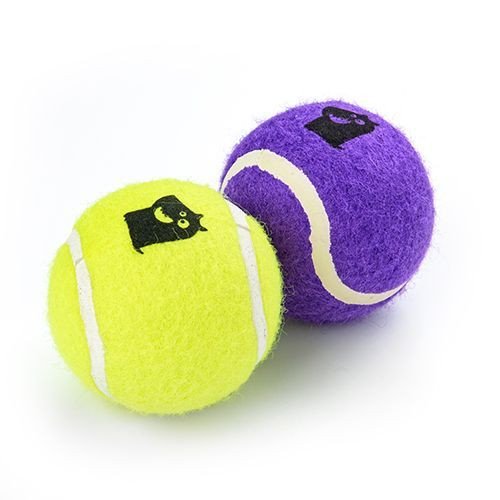 Игрушка Mr.Kranch для собак Теннисный мяч средний 6,3 см набор 2 шт. желтый/фиолетовый