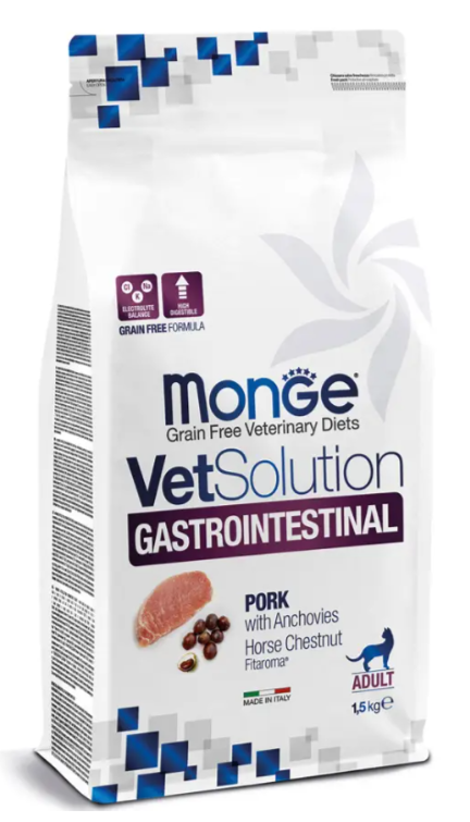 Диетический корм Monge VetSolution Cat Gastrointestinal гастро интестинал для кошек при заболеваниях