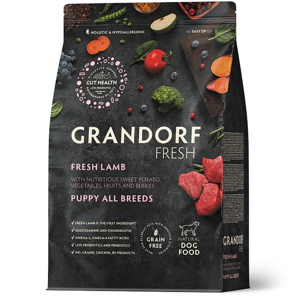 NEW GRANDORF Fresh Dog PUPPY Lamb&Sweet Potato (Свежее мясо ягненка с бататом для щенков) 3 кг