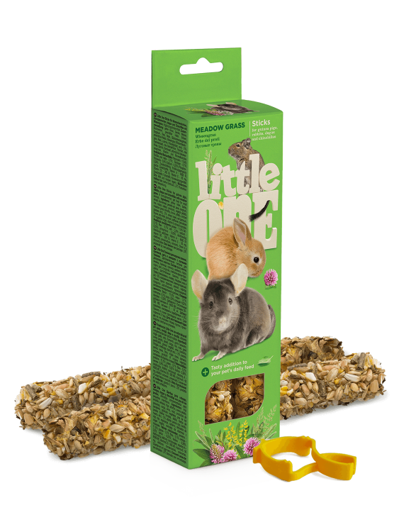 Little One: палочки 55гр*2шт д/морских свинок, кроликов и шиншилл с луговыми травами
